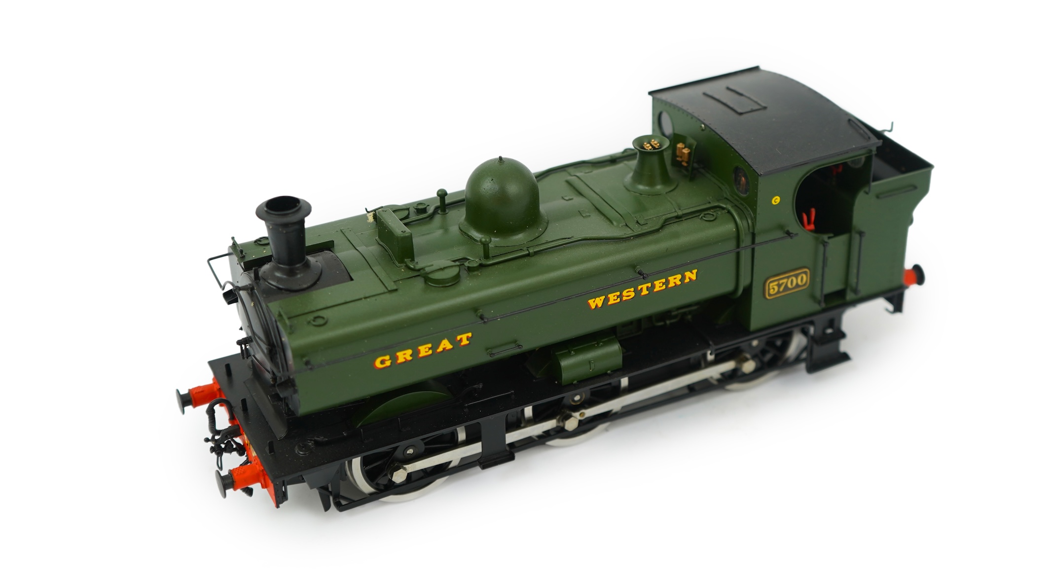 An 0 Gauge Tower Models, Blackpool, made in Sancheng China, model of GWR Class 57xx, 5700, 0-6-0T locomotive, powered for two rail operation.
